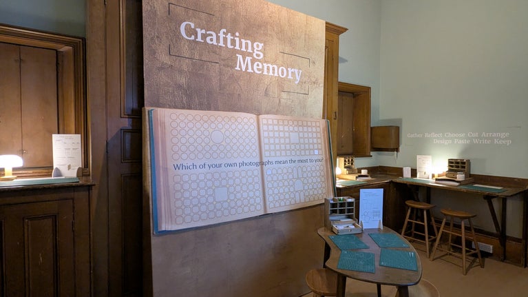 Crafting stations as part of the Crafting Memory exhibition at Belton Estate.